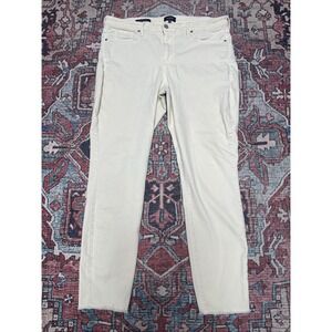NYDJ‎ Ami Size 14 Cream Colored Jeans Raw Hem Lift Tuck